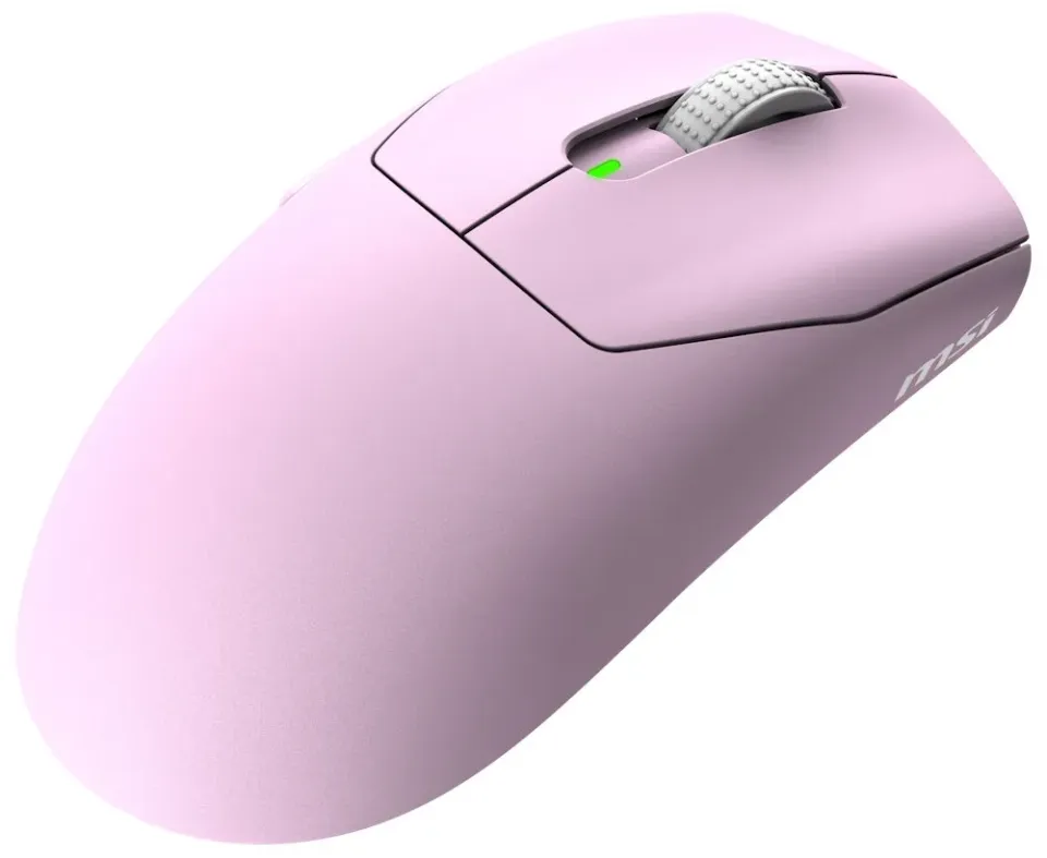 MSI herní myš FORGE GM340 Wireless Violet/ bezdrátová/ 12.000 dpi/ 2,4GHz/ BT5.2/ USB/ 6 tlačítek/ růžová