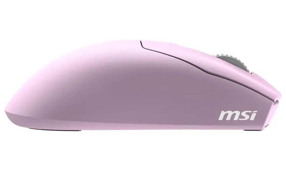 MSI herní myš FORGE GM340 Wireless Violet/ bezdrátová/ 12.000 dpi/ 2,4GHz/ BT5.2/ USB/ 6 tlačítek/ růžová
