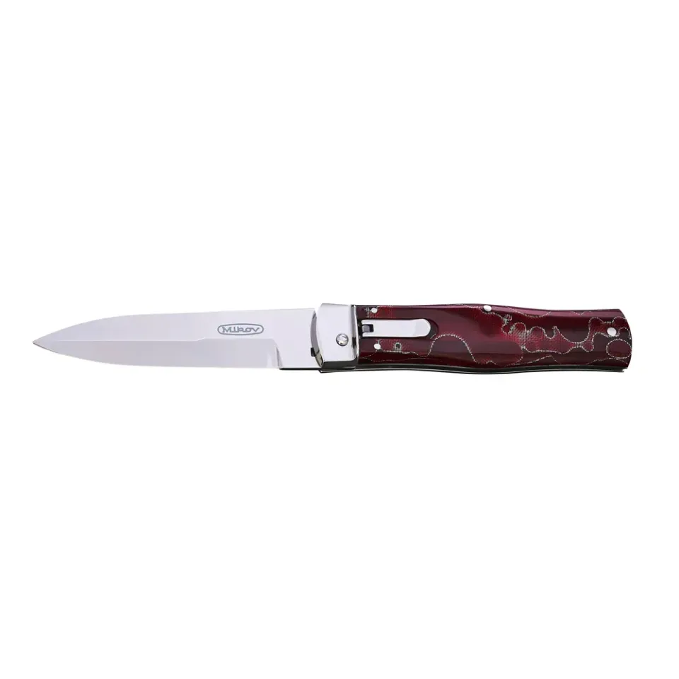 Vyhazovací nůž PREDATOR - ocel N690 241-BRa-1 RAFFIR barevné provedení červená