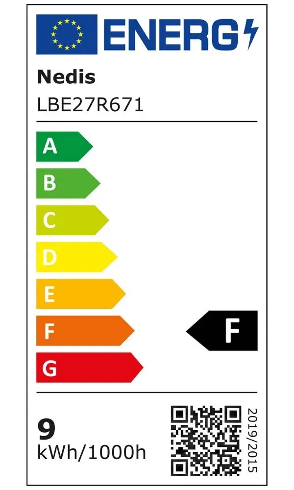 NEDIS LED žárovka E27/ R63/ 8,5 W/ 220 V/ 806 lm/ 2700 K/ teplá bílá/ čirá