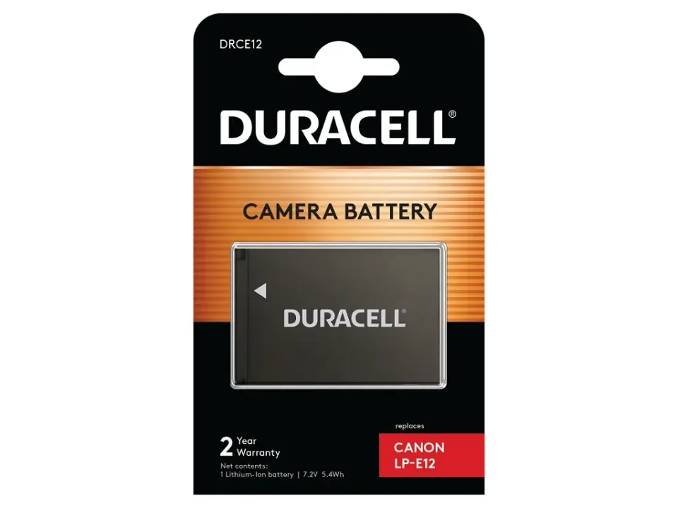 DURACELL Baterie - DRCE12 pro Canon LP-E12, černá, 600mAh, 7.2V