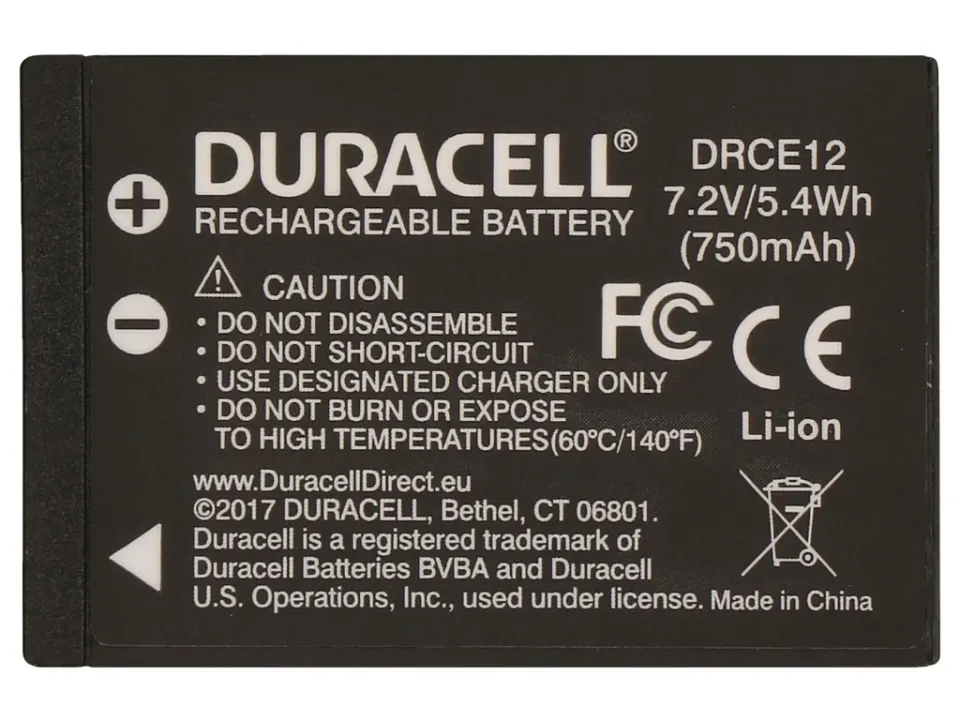 DURACELL Baterie - DRCE12 pro Canon LP-E12, černá, 600mAh, 7.2V