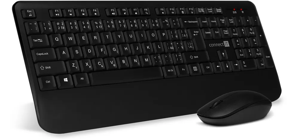 CONNECT IT Combo bezdrátová černá klávesnice + myš, (+1x AAA +1x AA baterie zdar (CKM-7800-CS)