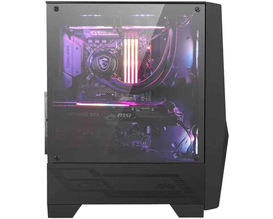MSI skříň MAG FORGE 100R/ bez zdroje/ levé temperované sklo/ 2x 120 mm A-RGB fan/ 2x USB3.0/ 1x 120 mm fan/ černá
