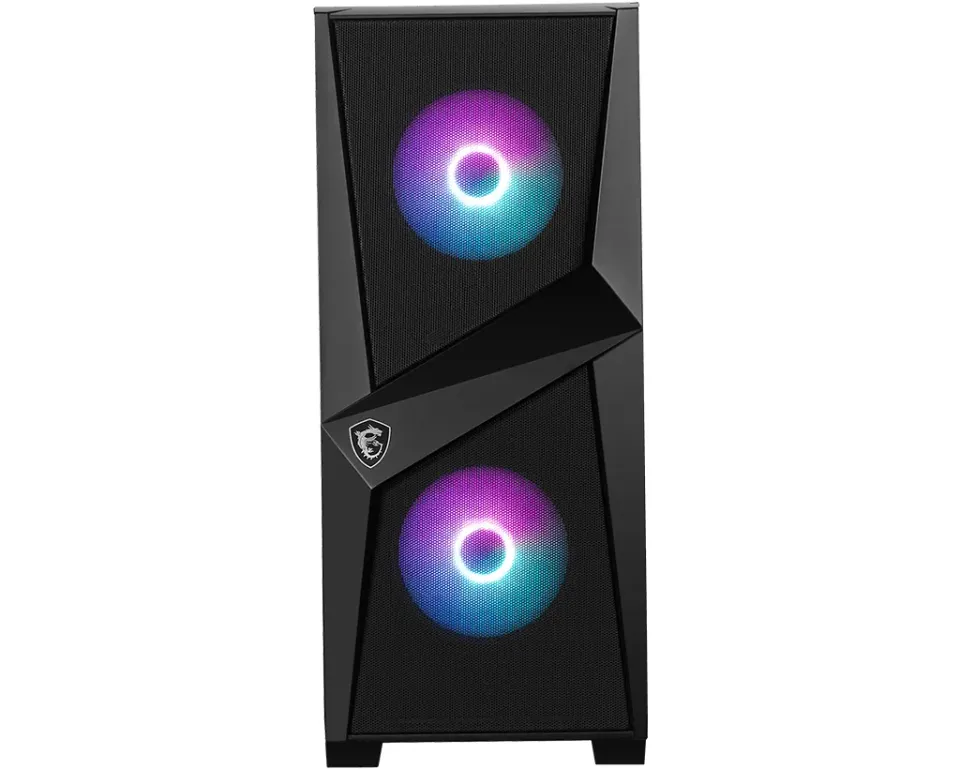 MSI skříň MAG FORGE 100R/ bez zdroje/ levé temperované sklo/ 2x 120 mm A-RGB fan/ 2x USB3.0/ 1x 120 mm fan/ černá