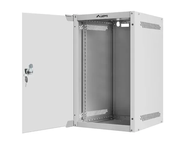 LANBERG RACKOVÁ SKŘÍŇ 10" NÁSTĚNNÁ 9U/280X310 (FLAT PACK) S PROSKLENÝMI DVEŘMI ŠEDÁ