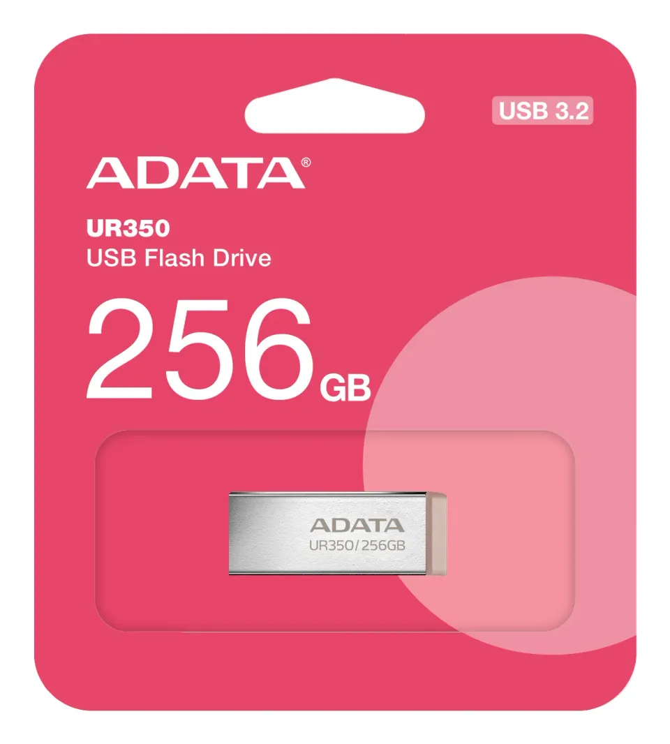 ADATA Flash Disk 256GB UR350, USB 3.2, stříbrno-hnědá