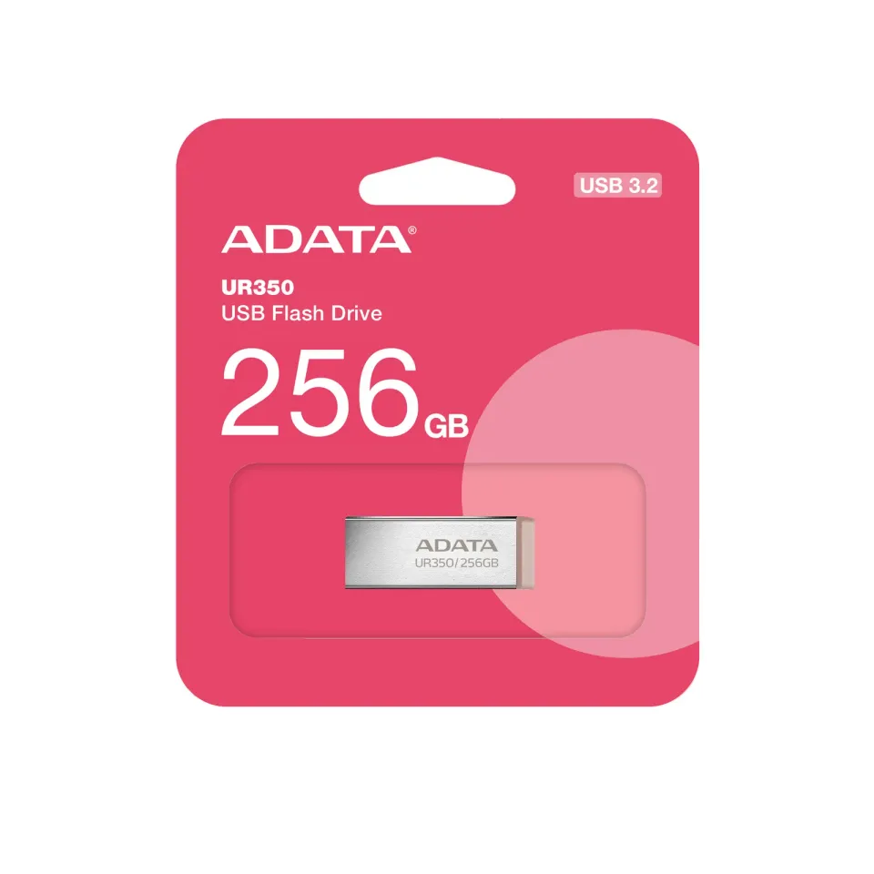 ADATA Flash Disk 256GB UR350, USB 3.2, stříbrno-hnědá