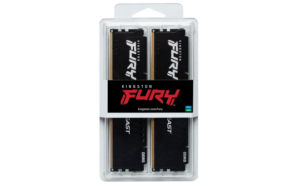 KINGSTON 128GB 5600MT/s DDR5 CL40 DIMM (Kit of 2) FURY Beast Black