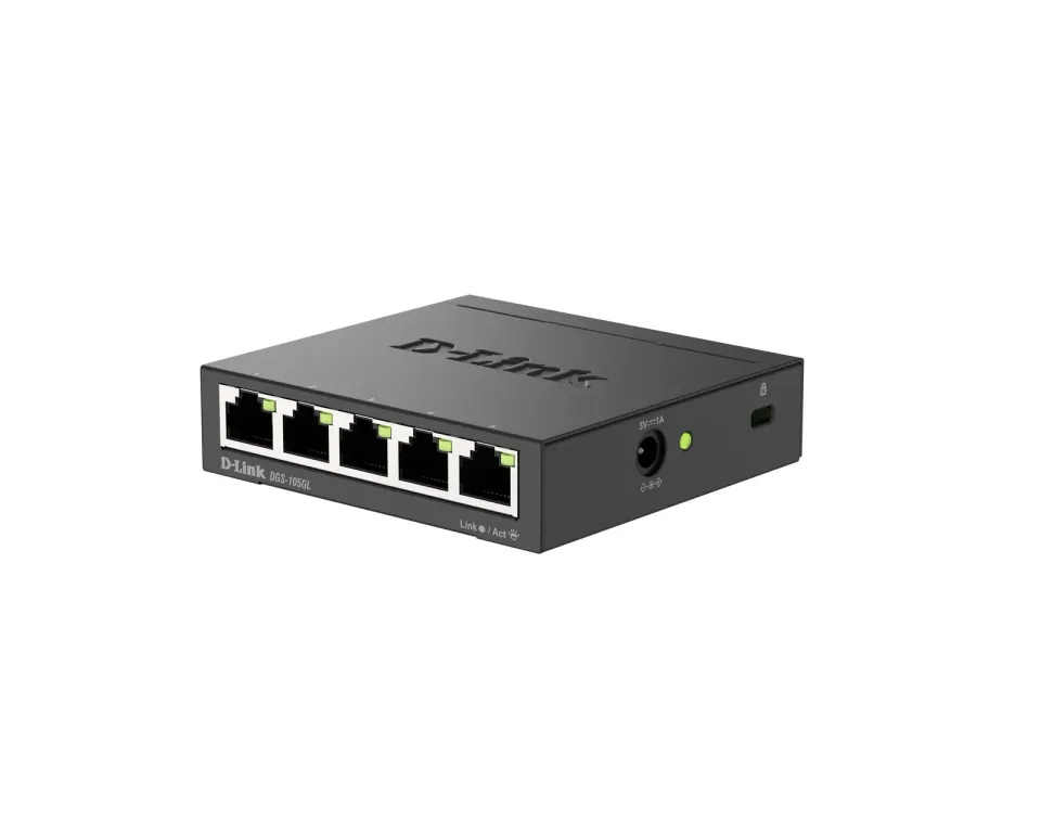 D-Link DGS-105GL Kovový 5-portový Gigabit stolní switch