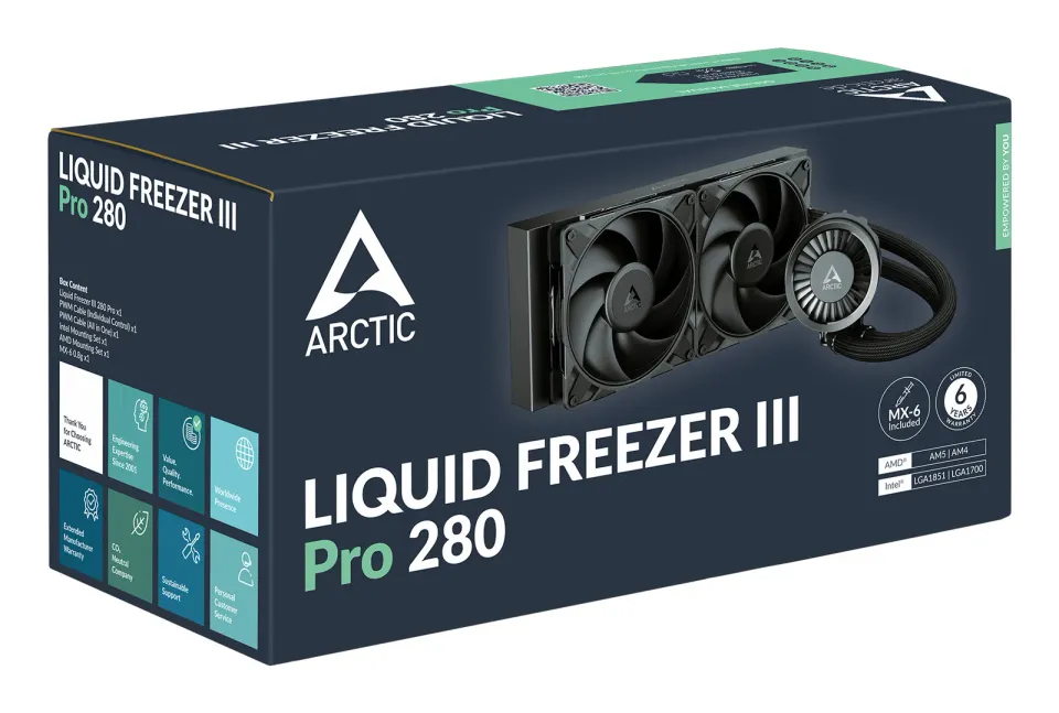 ARCTIC Liquid Freezer III 280 Pro (Black), komplet vodního chlazení CPU