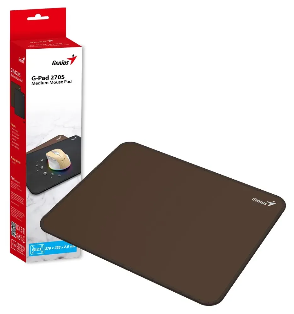 GENIUS podložka pod myš G-Pad 270S/ 270 x 220 x 2 mm/ hnědá