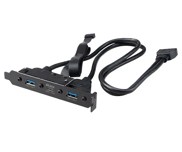 AKASA - USB 3.1 gen 2 typ C a 2xTyp A 3.0 záslepka