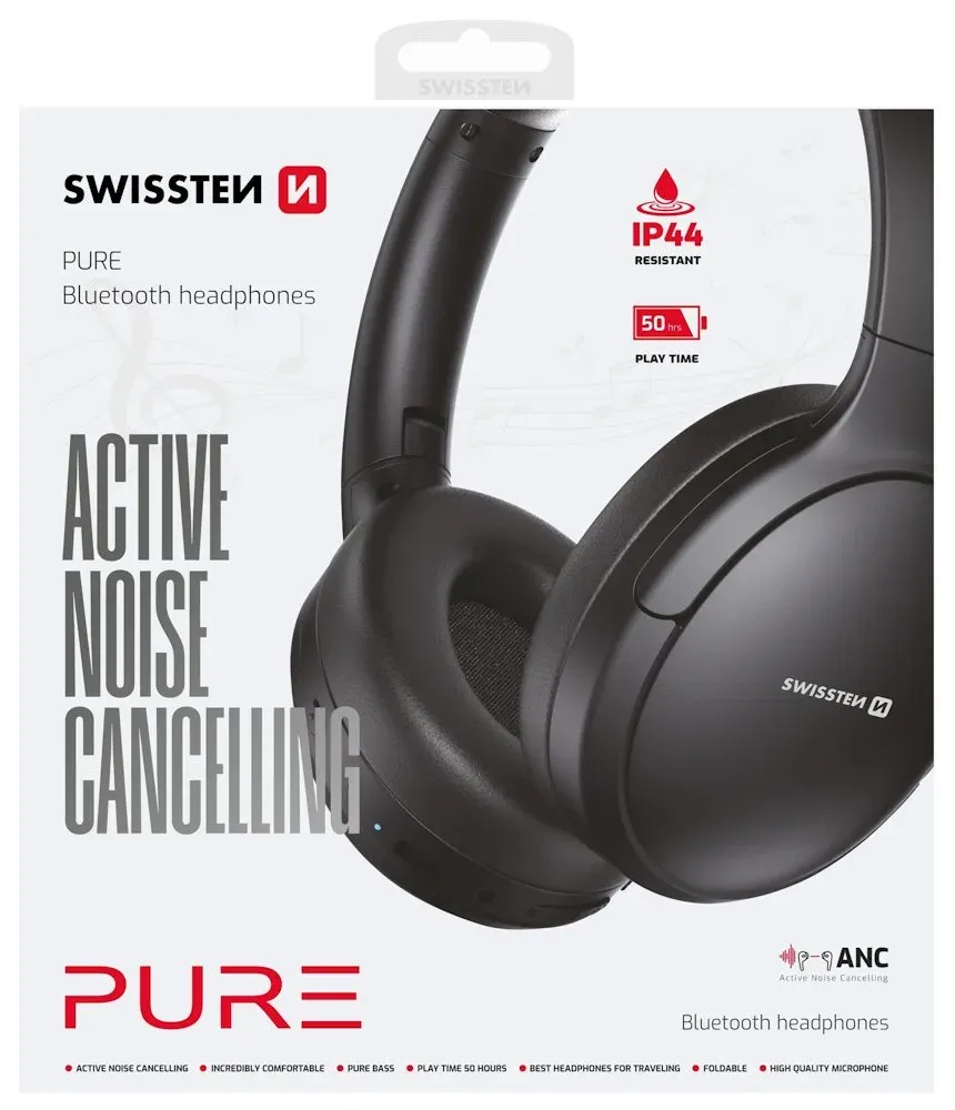 SWISSTEN BLUETOOTH ANC SLUCHÁTKA PURE ČERNÁ