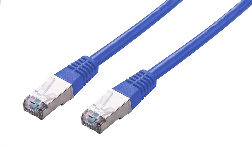 C-TECH Kabel patchcord Cat5e, FTP, modrý, 0,5m