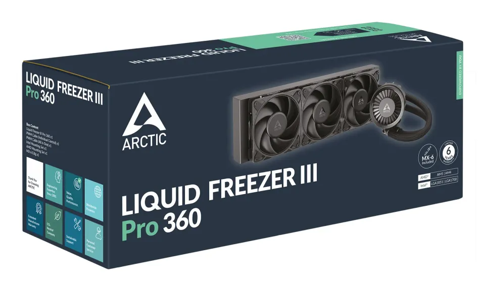 ARCTIC Liquid Freezer III 360 Pro (Black), komplet vodního chlazení CPU