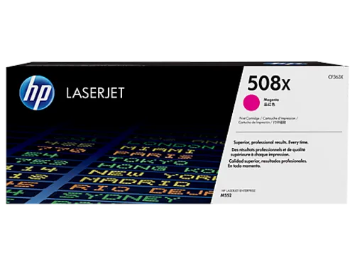 HP CF363X originální toner purpurový č.508X velký cca 9500 str. (magenta, HP CLJ M552, M553, purpurová, ColorSphere 3 Jetintelligence )