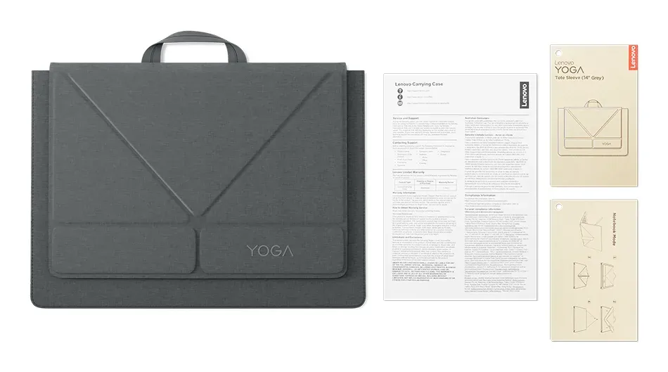Lenovo Yoga 14" Tote Sleeve = pouzdro na 14" Lenovo Yoga notebooky v šedé barvě