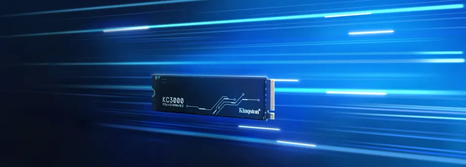KINGSTON KC3000 SSD NVMe M.2 1TB PCIe 4.0 (čtení max. 7000MB/s, zápis max. 6000MB/s)