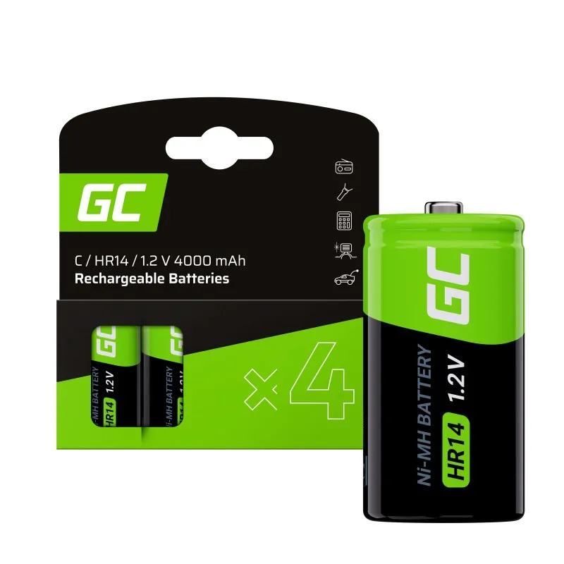 Green Cell dobíjecí baterie 4x C R14 HR14 Ni-MH 1.2V 4000mAh