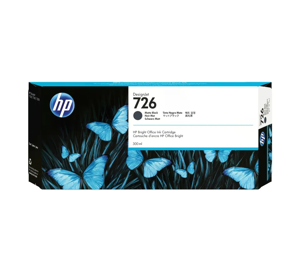 HP CH575A náplň č.726 matte black (300ml, pro Designjet T1200, T2300)