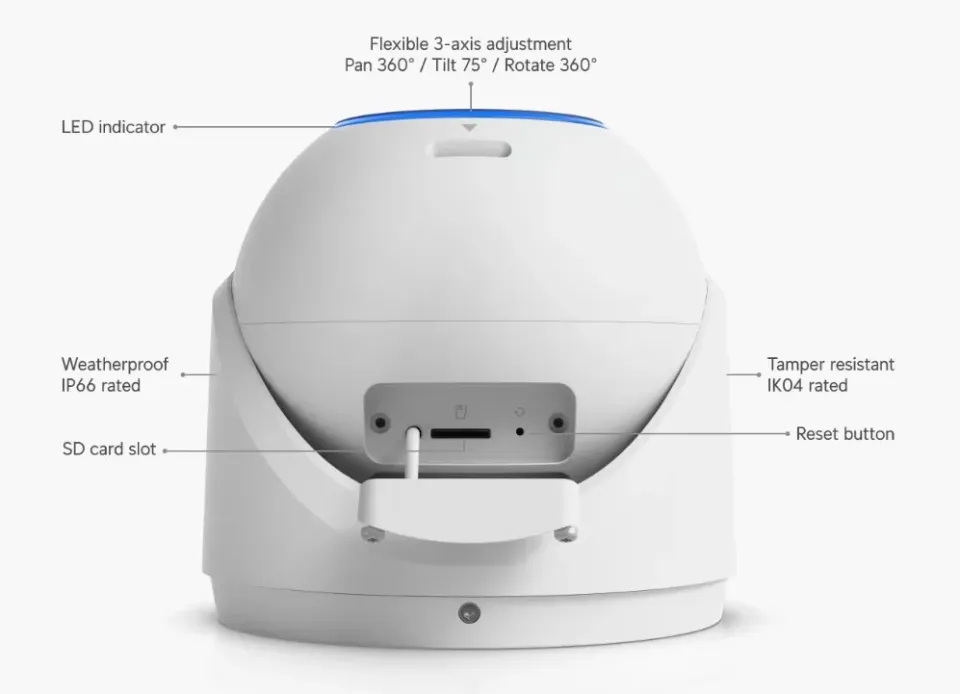 UBNT G6 Pro Turret, UniFi 8MP IP kamera, bílá