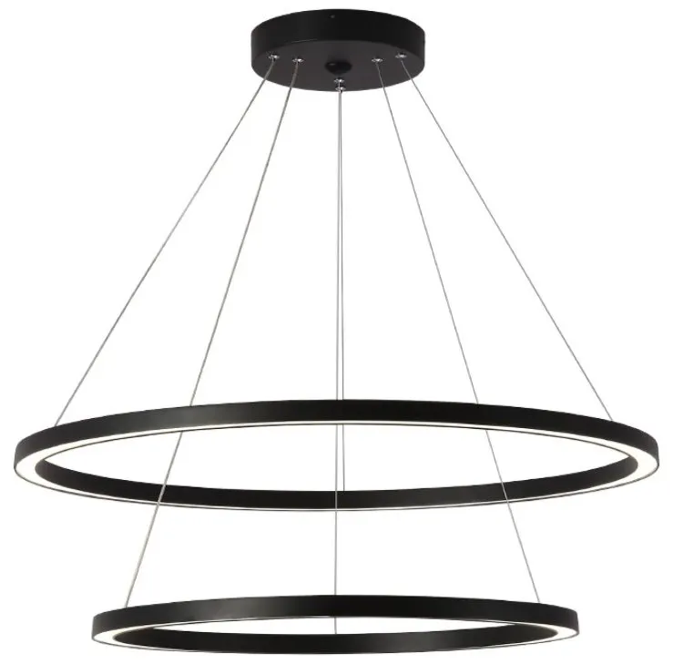 IMMAX NEO FINO SMART závěsné svítidlo 2 kruhy, 60+80cm, 93W, černé, Zigbee 3.0, TUYA