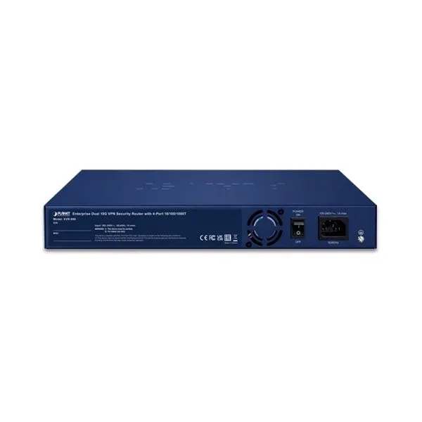 Planet XVR-800 Dual 10G Enterprise VPN Security Router/Firewall/AP kontroler, 10 GbE, SFP+ LAN/WAN, 4x GbE, NIS2+NDAA