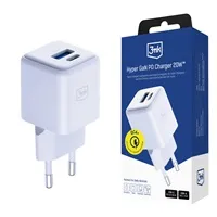 3mk síťová nabíječka Hyper GaN Charger 20W, bílá