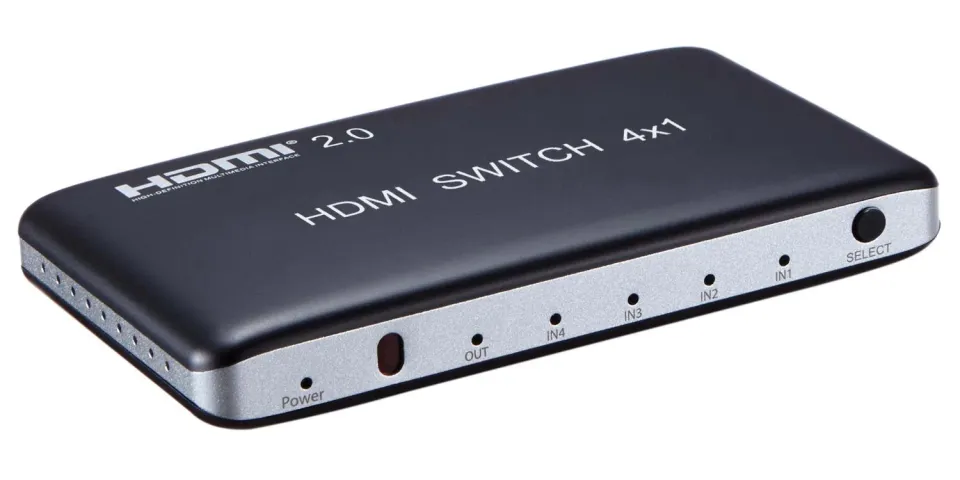 PremiumCord HDMI switch 4:1, plastový,dálkové ovl.