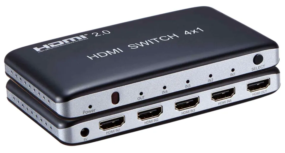 PremiumCord HDMI switch 4:1, plastový,dálkové ovl.