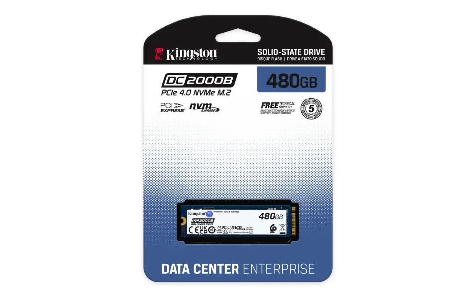 Kingston Flash 480G DC2000B PCIe 4.0 M.2 2280 Enterprise SSD