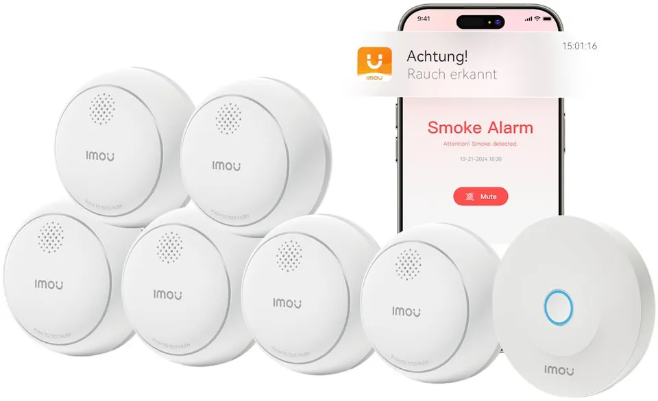 Imou chytrý detektor kouře ZSM1 kit6/ alarm + 6x detektor/ bílý