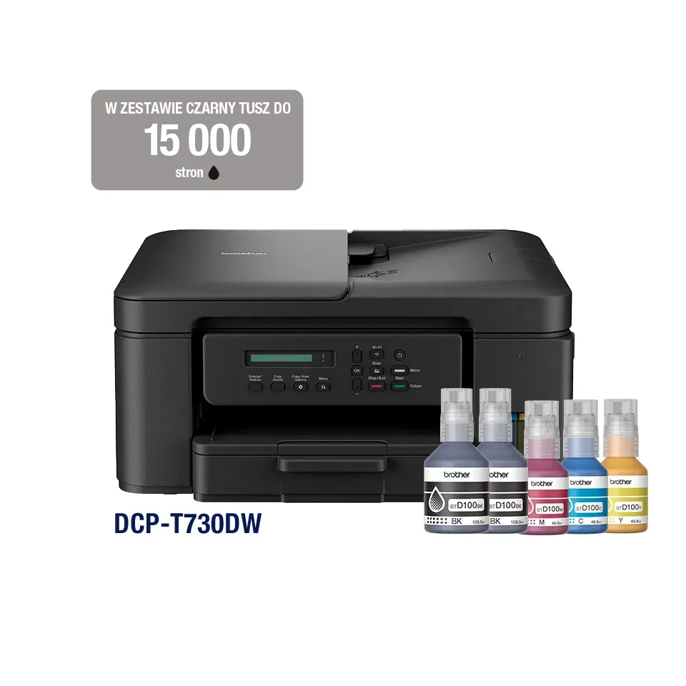 BROTHER multifunkce inkoustová DCP-T730DW - A4 128MB 2400x600 16ppm ADF USB 2.0. WIFI - INKTANK INK BENEFIT