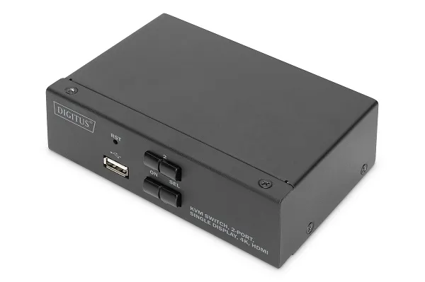 DIGITUS KVM přepínač, 2 porty, dva displeje, 4K, HDMI (DS-12870)