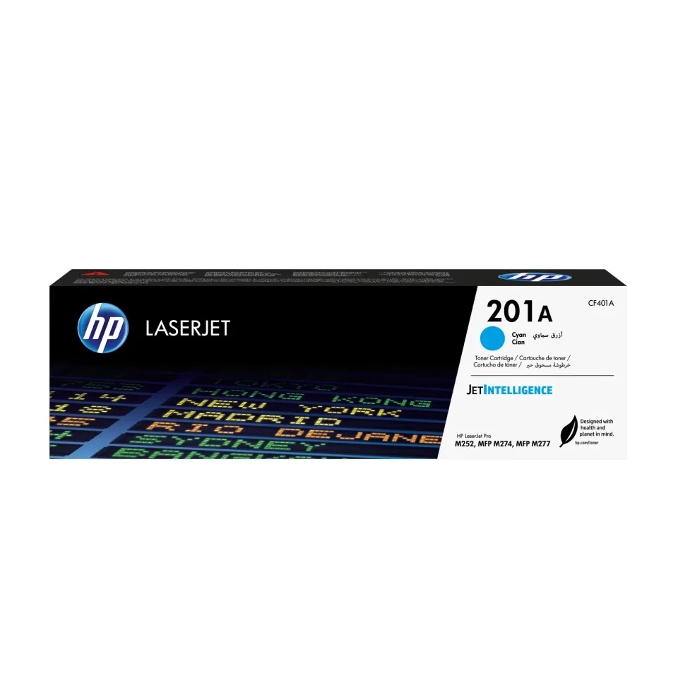 HP CF401A cyan toner č.201A malý cca 1400 str. (HP CLJ M252, M277, M274, azurová, ColorSphere 3 Jetintelligence )