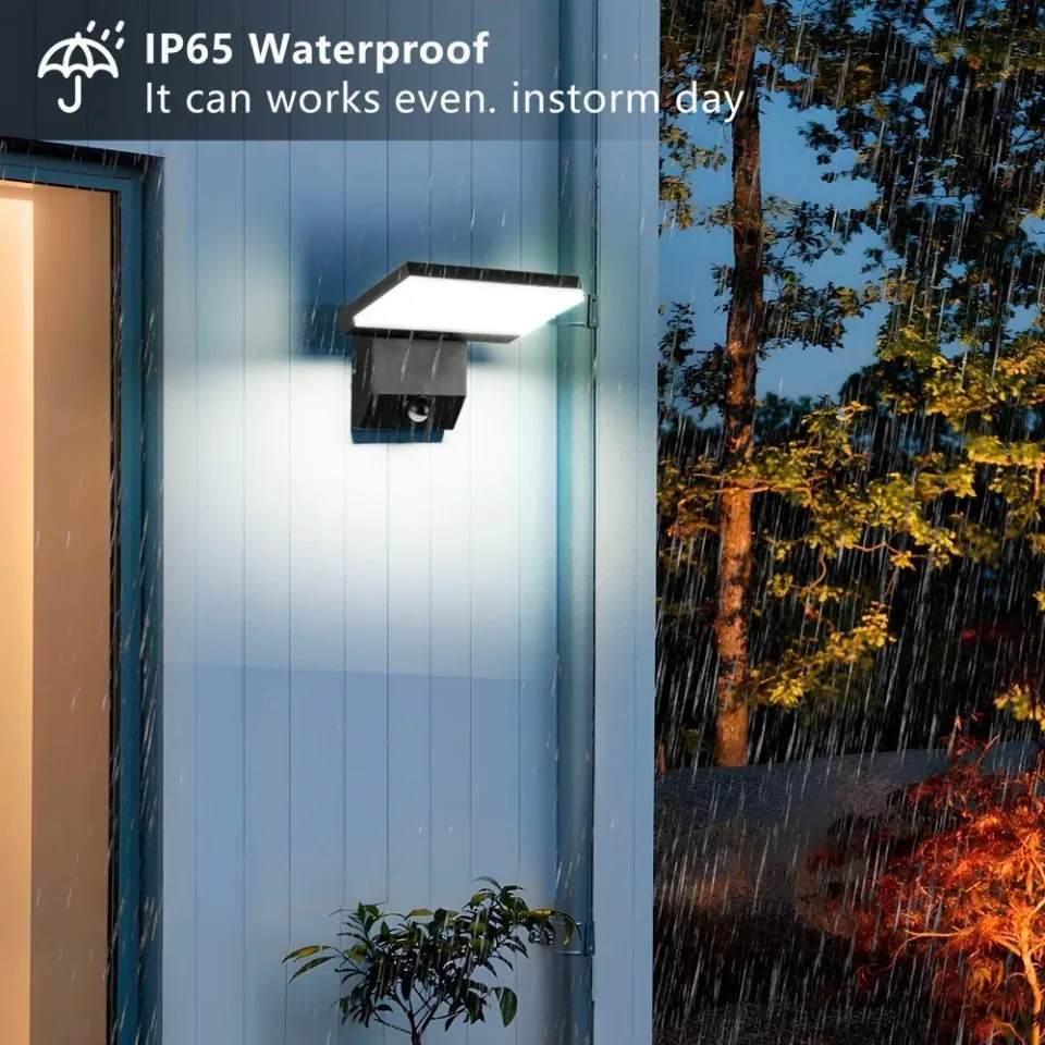 IMMAX MODERN venkovní LED osvětlení nástěnné s PIR čidlem, 18W, 1278lm, IP65, černé