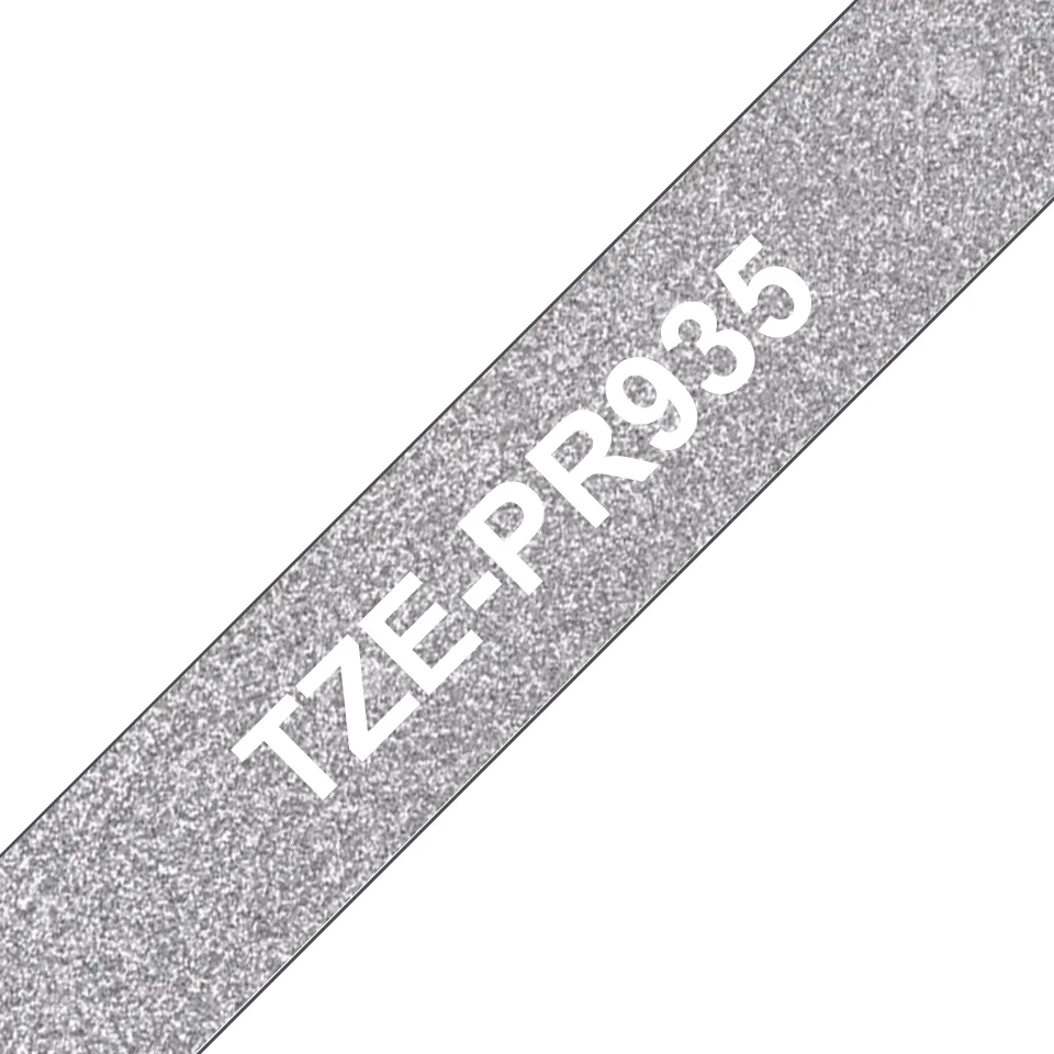 Brother - TZe-PR935 exklusivní stříbrná / bílá (12mm)