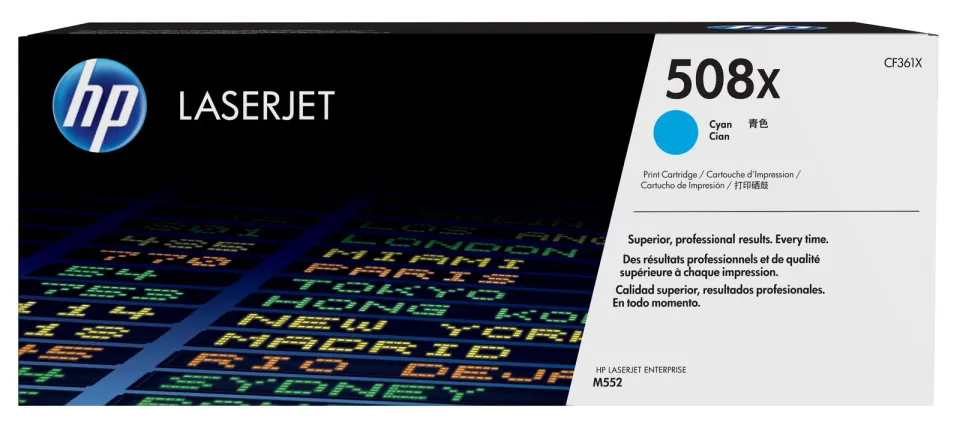 HP CF361X originální toner azurový č.508X velký cca 9500 str. (cyan HP CLJ M552, M553, azurová, ColorSphere 3 Jetintelligence )