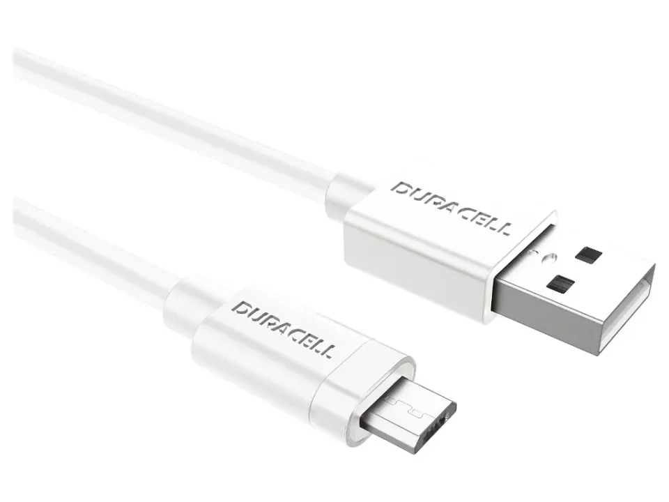 Duracell - napájecí a synchronizační kabel pro Micro USB zařízení bílý 2m