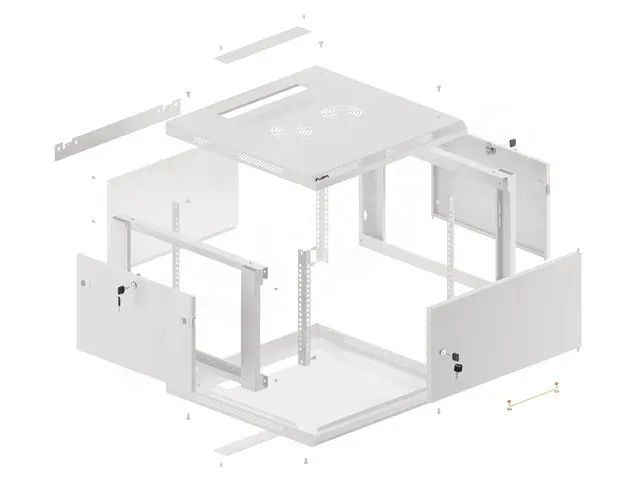 LANBERG Nástěnná jednodílná skříň 19", 6U/600x600 FOR SELF-ASSEMBLY plechové dve
