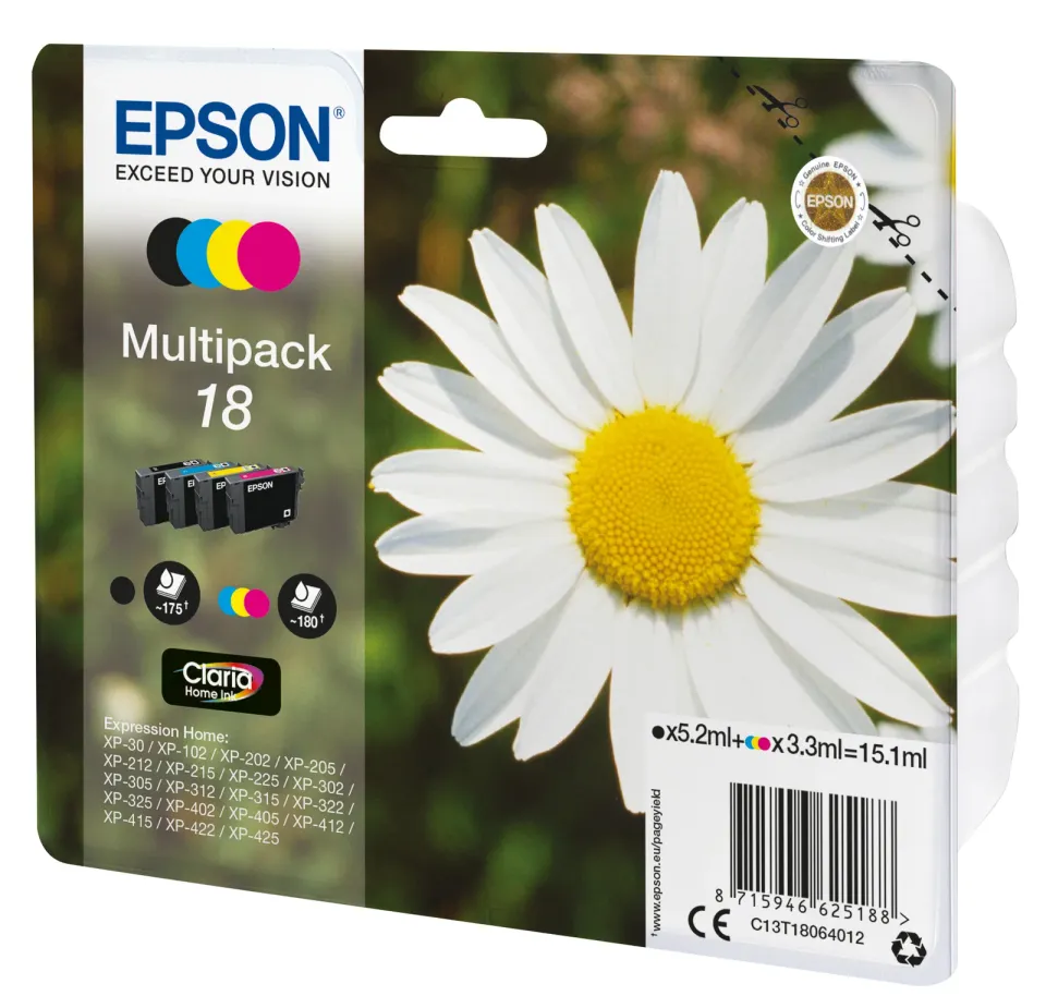 EPSON cartridge T1806 (black/cyan/magenta/yellow) multipack (sedmikráska)