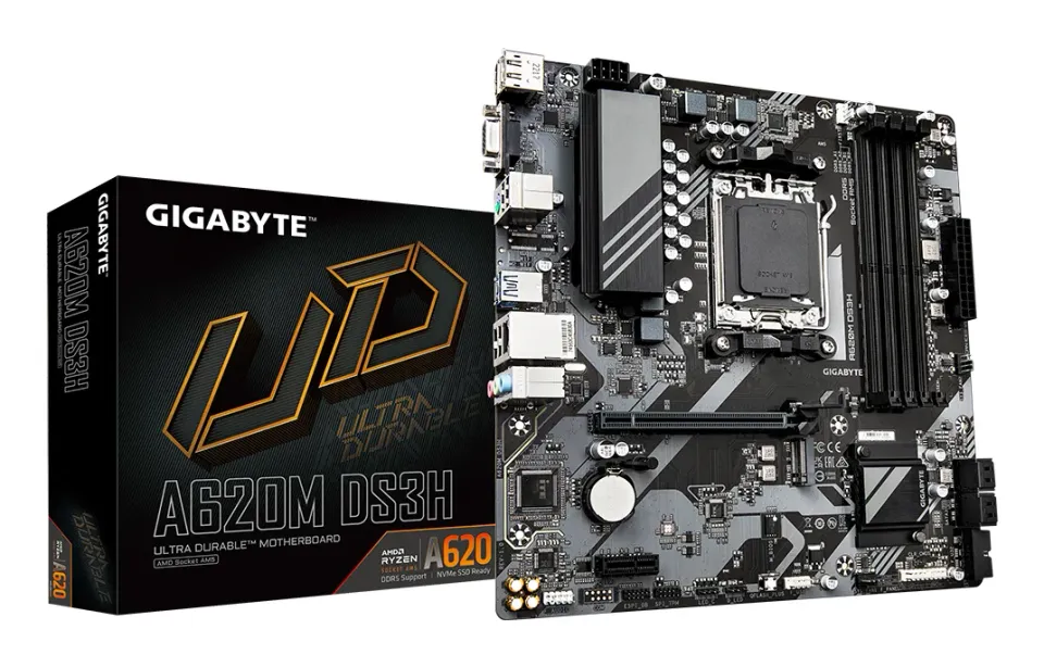 Gigabyte MB Sc AM5 A620M DS3H, AMD A620, 4xDDR5, 1xDP, 1xHDMI, 1xVGA