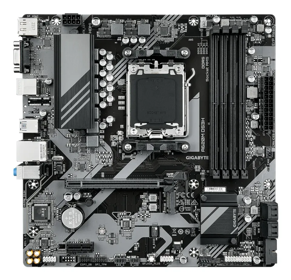 Gigabyte MB Sc AM5 A620M DS3H, AMD A620, 4xDDR5, 1xDP, 1xHDMI, 1xVGA
