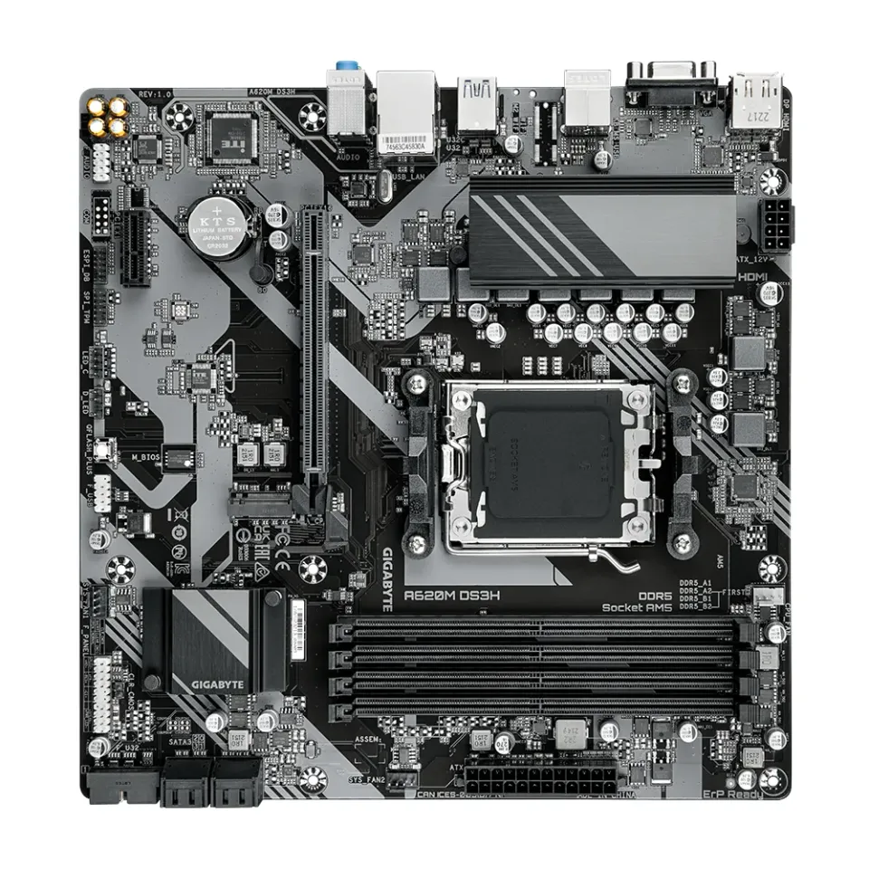 Gigabyte MB Sc AM5 A620M DS3H, AMD A620, 4xDDR5, 1xDP, 1xHDMI, 1xVGA