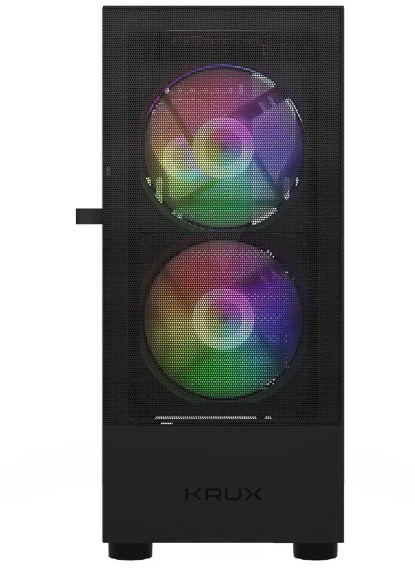 Krux skříň Vako RGB / ATX / 2x140mm RGB fan / 1x120mm RGB fan / 2xUSB 2.0 / USB 3.0 / černá