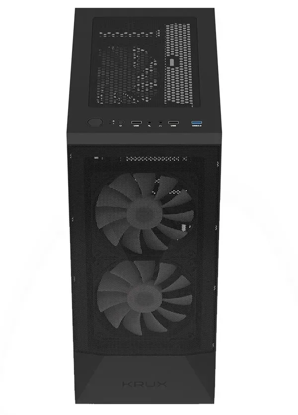 Krux skříň Vako RGB / ATX / 2x140mm RGB fan / 1x120mm RGB fan / 2xUSB 2.0 / USB 3.0 / černá