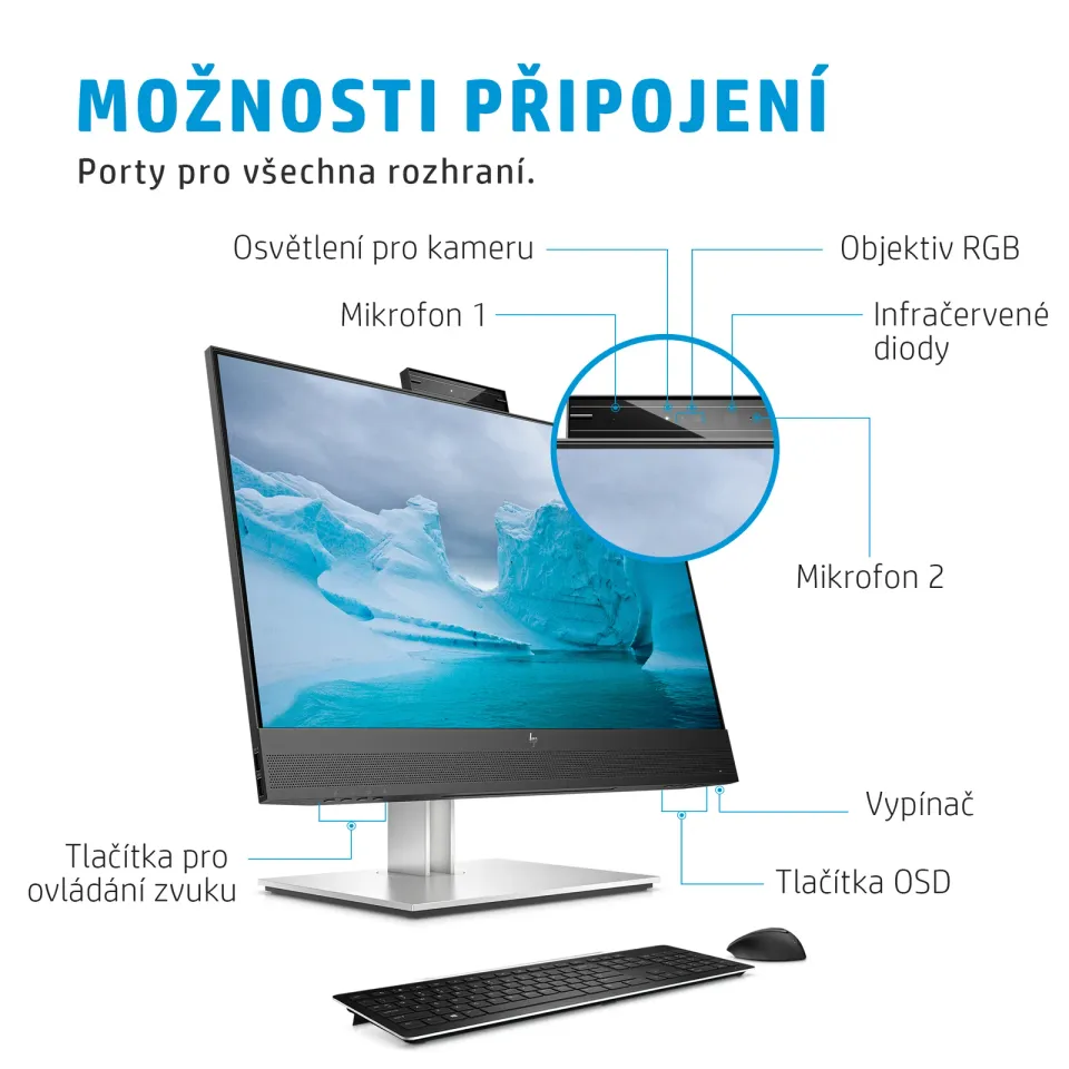 HP LCD EliteDisplay E24mv G4 23,8" IPS, 1920x1080,16:9,5ms, 250nits,1000:1,VGA,DP,HDMI,4xUSB 3.2,webcam 5MP,repro)