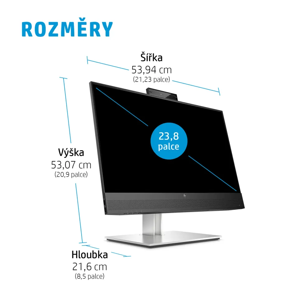HP LCD EliteDisplay E24mv G4 23,8" IPS, 1920x1080,16:9,5ms, 250nits,1000:1,VGA,DP,HDMI,4xUSB 3.2,webcam 5MP,repro)