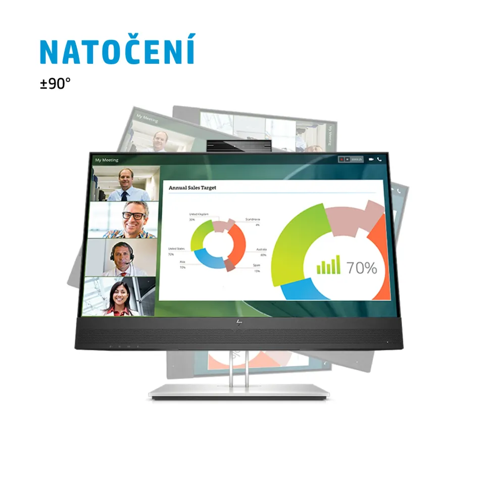 HP LCD EliteDisplay E24mv G4 23,8" IPS, 1920x1080,16:9,5ms, 250nits,1000:1,VGA,DP,HDMI,4xUSB 3.2,webcam 5MP,repro)